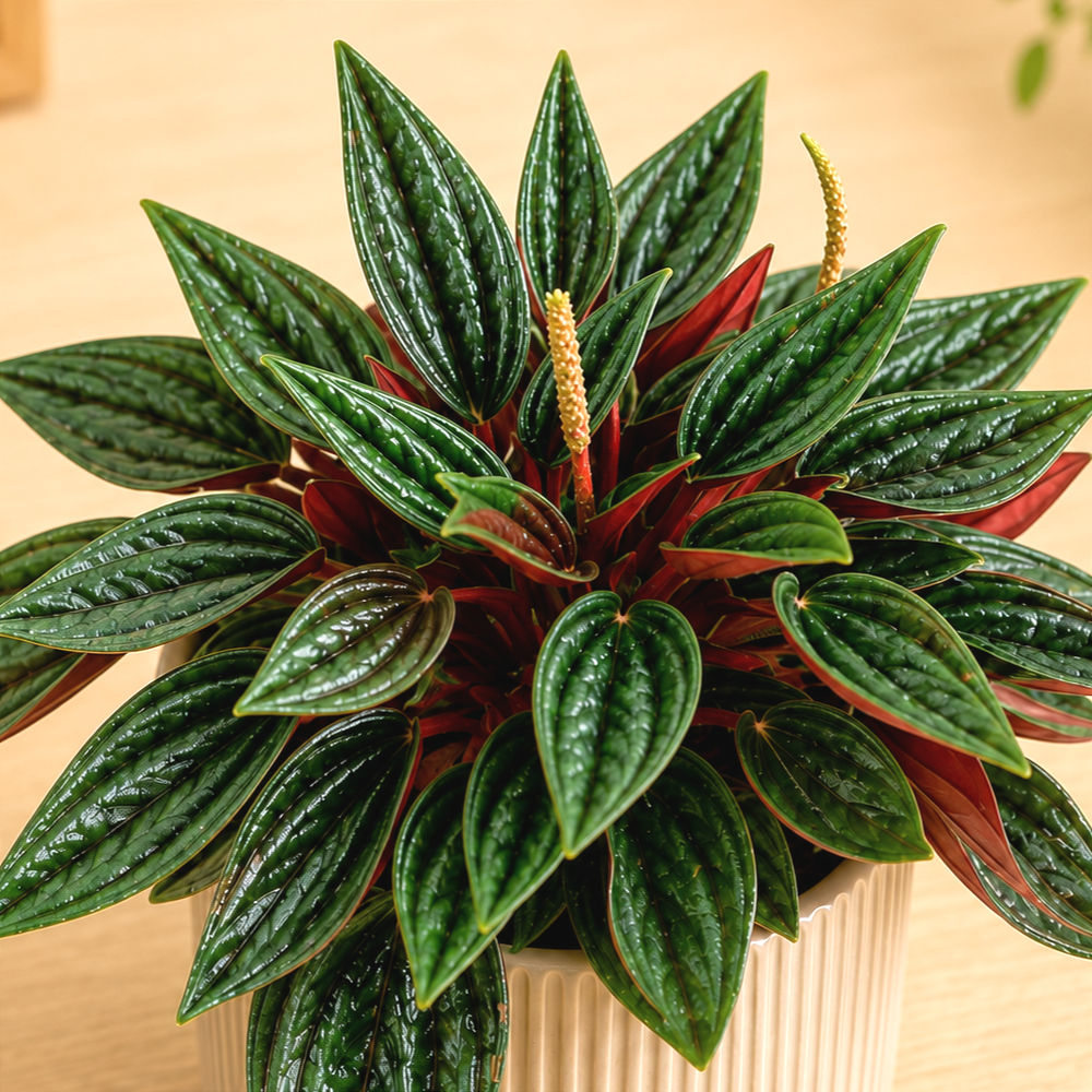 Peperomia caperata 'Rosso' ~ 10cm